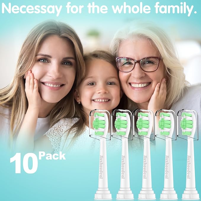 Replacement Heads for Philips Sonicare Toothbrush, Replacement Brush Heads Compatible with Phillips Sonicare Electric Toothbrush, 10-Pack, White