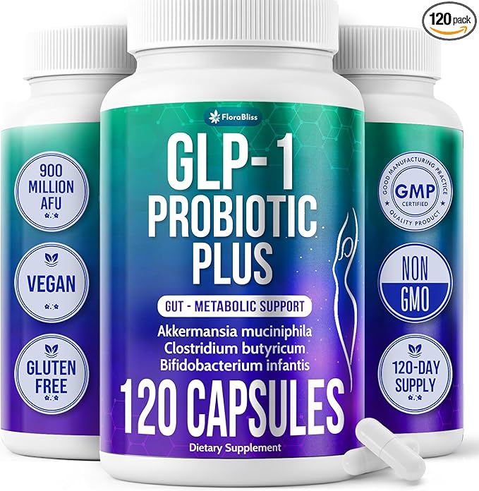 120 Probiotic Capsules - 900 Million AFU of Akkermansia, Clostridium, Bifidobacterium | with Chicory Inulin, Green Tea Extract | Vegan, Non-GMO, Gluten-Free