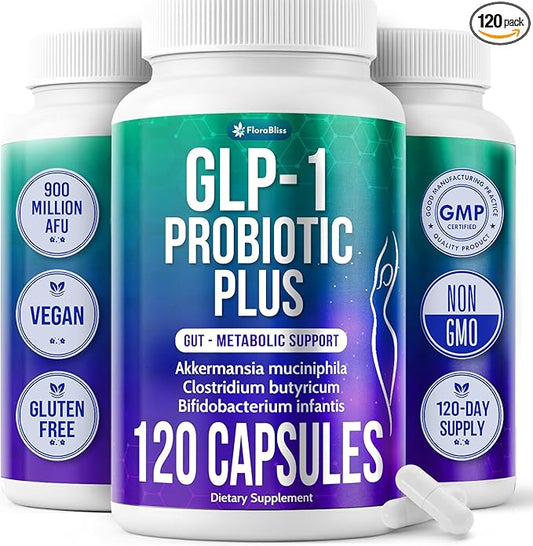 120 Probiotic Capsules - 900 Million AFU of Akkermansia, Clostridium, Bifidobacterium | with Chicory Inulin, Green Tea Extract | Vegan, Non-GMO, Gluten-Free