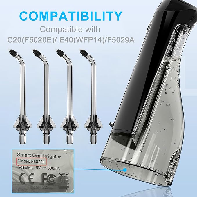 Replacement Head for COSLUS Water Flosser, Replacement Periodontal/Pocket Tips Oral Irrigator Jet Tip Only Compatible COSLUS C20 (F5020E), E40 (WFP14), C31 (F5023), C50, and C51 Water Flosser