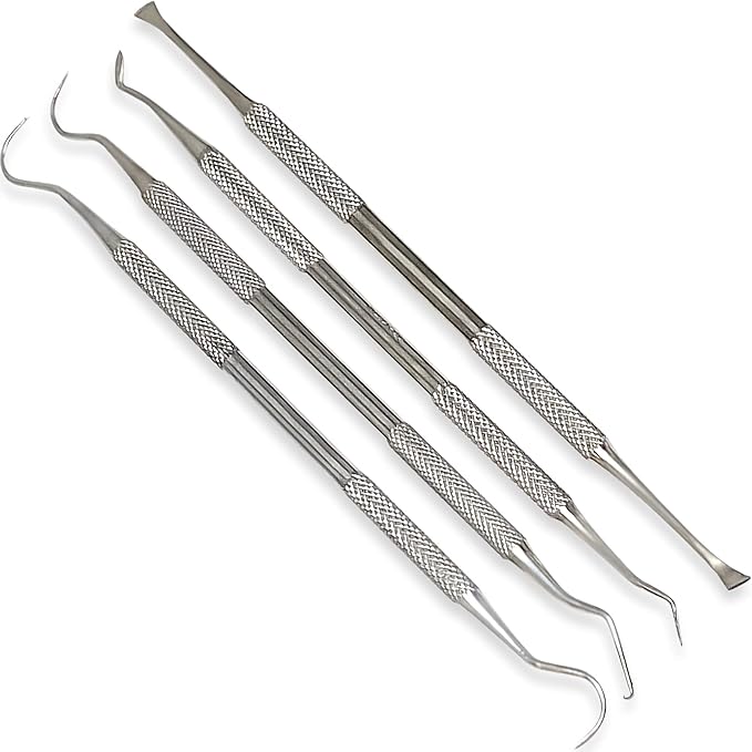 Professional Dental Hygiene Kit - Stainless Steel Tartar Remover, Tooth Scraper, Pick Scaler, Penlight, Toothbrush, and Case