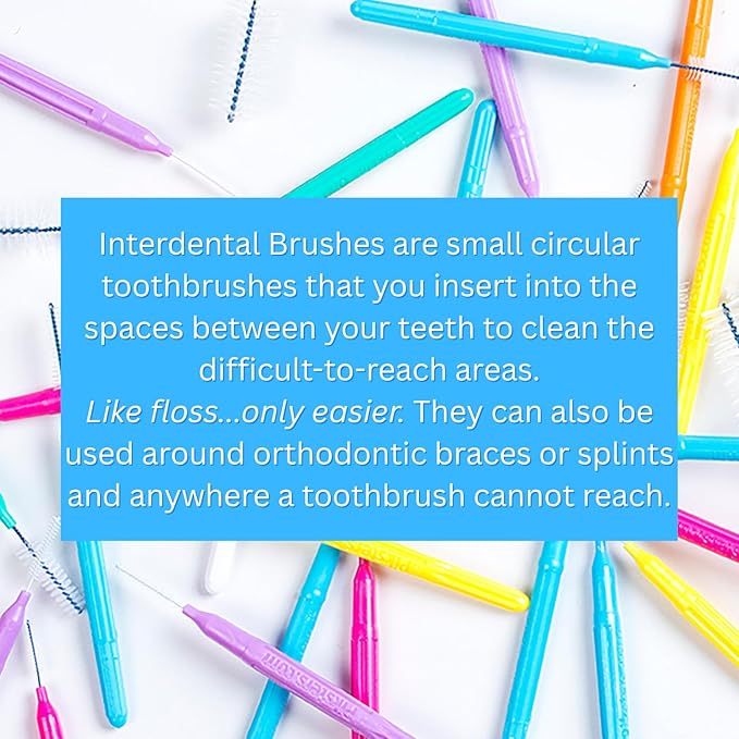 Piksters Interdental Brushes, 40 pk, Size 4, Interdental Tooth Brush for Medium Gaps, Gum Soft Bristles for Plaque Removal, Safe for Braces