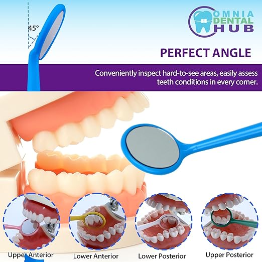 2000 PCs Dental Grade Disposable Dental Mouth Mirrors with Spatula Handle by Omnia ONE | Fog-Free, Dual-Purpose Design – Clear Visibility & Tongue Retraction – Ideal for Exams & Procedures