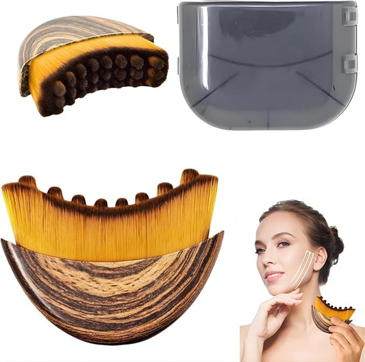 Premium Lymphatic Contour Face Brush,Contour Face Brush-Lymphatic Drainage, Soft Dry Lymphatic Drainage Massage, Ergonomically Designed to Fit The Skin Precisely & Relieve Fatigue