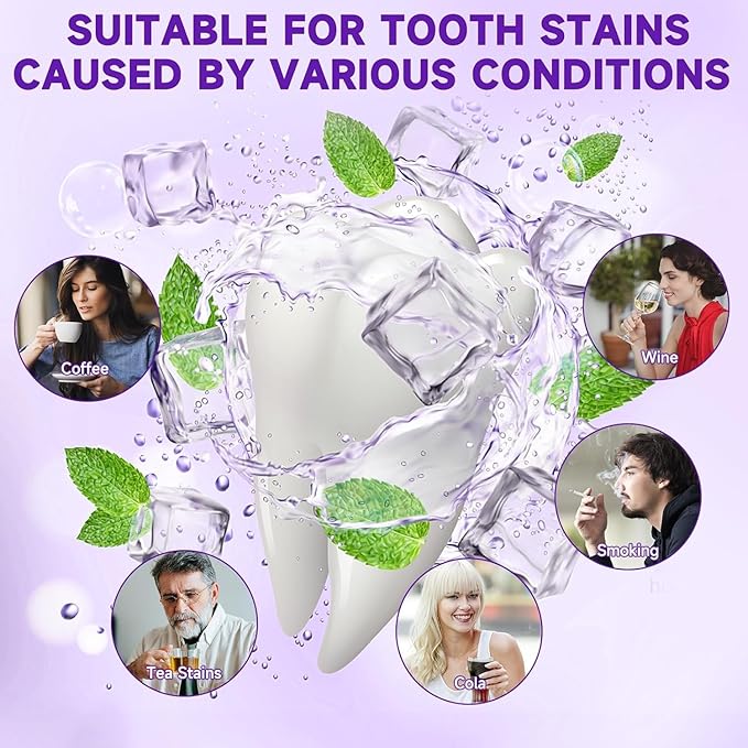 Purple Toothpaste for Teeth Whitening, Teeth Whitening Toothpaste, Tooth Stain Removal, Tooth Stain Removal Colour Corrector - 1 Fl Oz (Pack of 1)