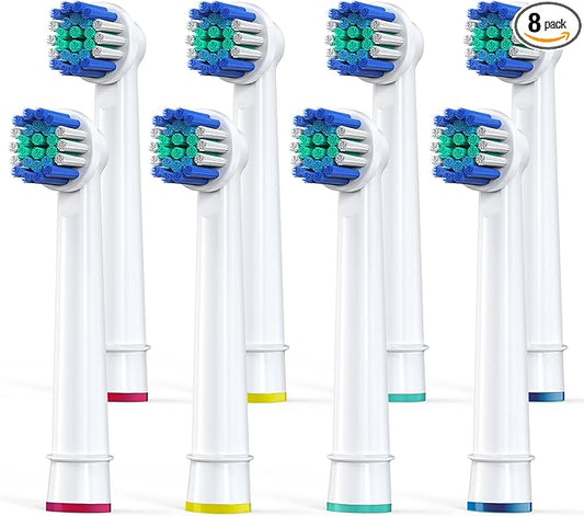 Replacement Toothbrush Heads Compatible with Oral-B Braun, Pack of 8 Professional Precision Clean Electric Toothbrush Replacement Heads for Oral-b 7000, Clean, Oral B Pro 1000, 9600, 500, 3000, 8000