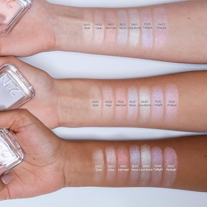 2aN Pure Glash Highlighter – Glass-Like Sheen Powder Highlighter for a Natural, Radiant Glow | Buildable, Long-Lasting, Lightweight Formula (SHELL, 0.8oz)