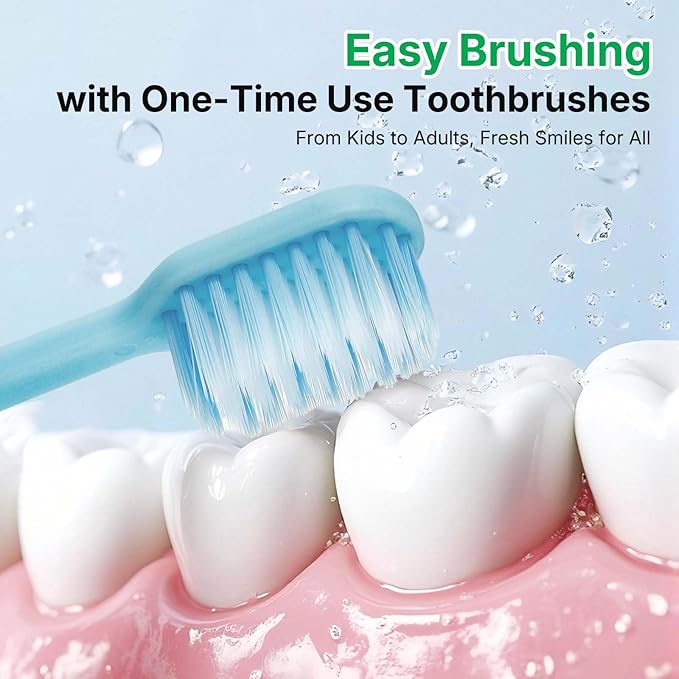 20 Pack Disposable Toothbrushes with Toothpaste, Individually Wrapped Soft Bristle Travel Toothbrush Bulk, Hotel Guest Amenities, Mint 3g Toothpaste Set for Camping, Donation & Oral Care Kit
