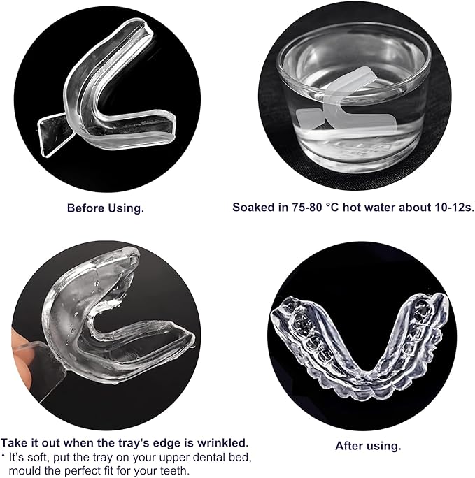 10PSC Teeth Whitening Trays Kits Mouth Trays & 2 Tooth Boxes, Thermoform Moldable Whitening Teeth Tray, Oral Care Thin Moldable Mouth Tray Kit Tools for Whitening