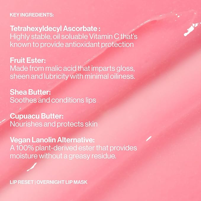 MAKE Beauty Lip Reset Overnight Lip Mask. Nourishing, Hydrating Lip Treatment for Dry, Flaky Lips. Plumps, Softens, and Smooths. Celestial Caramel Flavor
