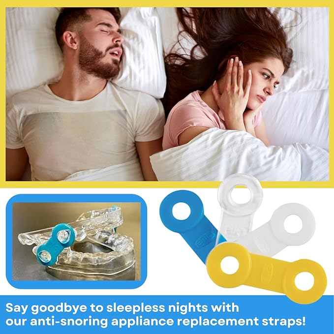 25 Pack: Replacement Straps for EMA Anti-Snoring Appliance, EMA Replacement Elastic Strap, Snore Guard Bands, Compatible with Myerson EMA Snore Appliance (Clear (Extra Firm), 13mm)