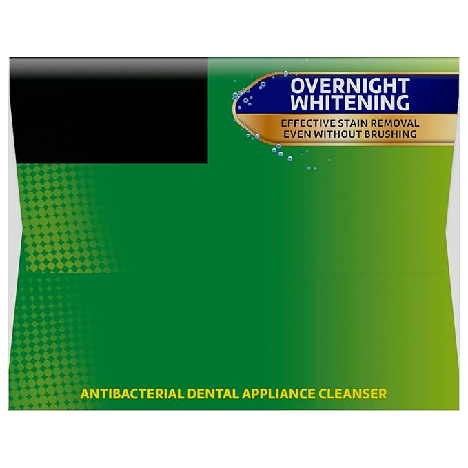 Polident Overnight Whitening Antibacterial Dental Appliance Cleanser Tablets, 90 Count (2 Pack)