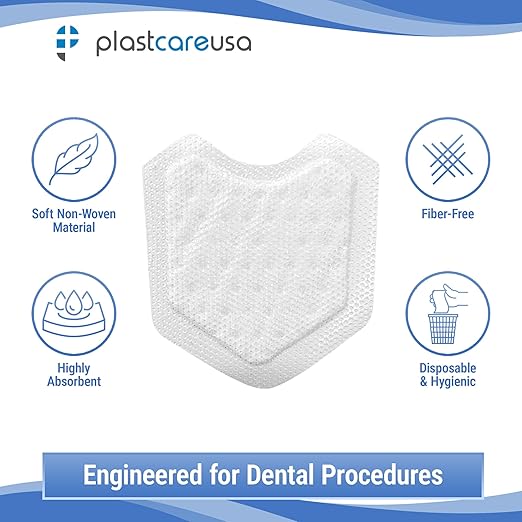 200 Dental Dry Corners, Disposable Saliva Control & Cheek Protection Pads Super Absorbent Non-Woven Padding (Cotton Roll Alternative) (Small)