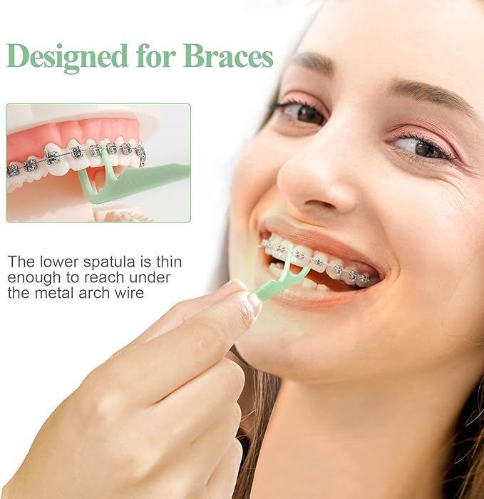 300 Count Orthodontic Flossers for Braces with Floss Dispenser, Brace Flossers for Kids Teeth & Adults, Dental Floss for Braces, Dental Floss Picks, 50 Count Bag (Pack of 6)