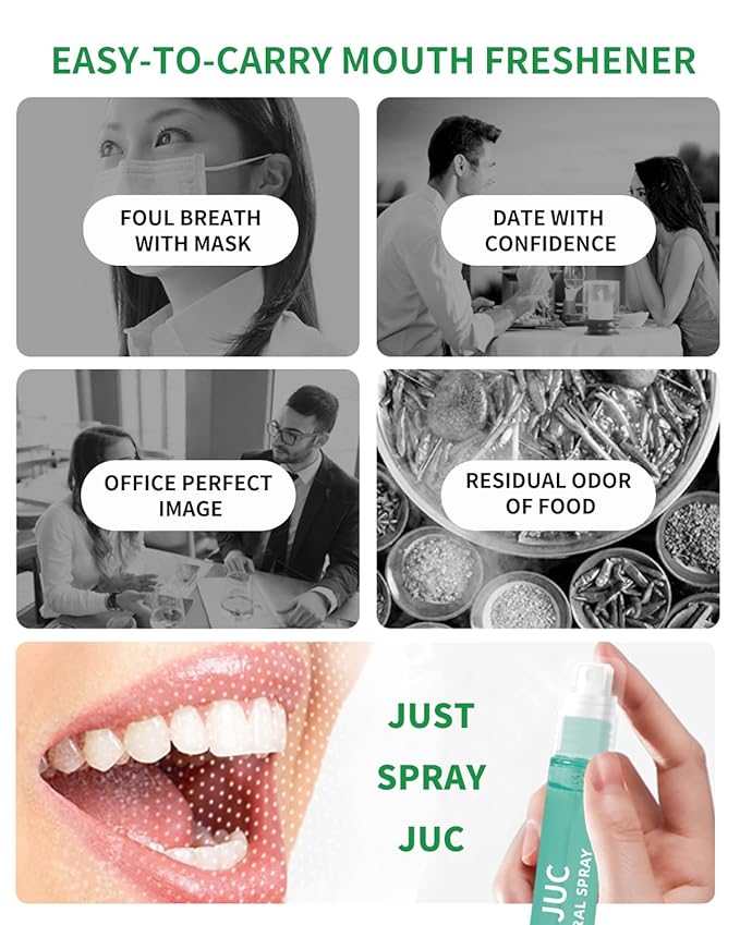 3 Count Mint Breath Spray Mouth Spray Breath Freshener Oral Care for All Ages 0.33OZ (10ML) Cool Mint Flavor