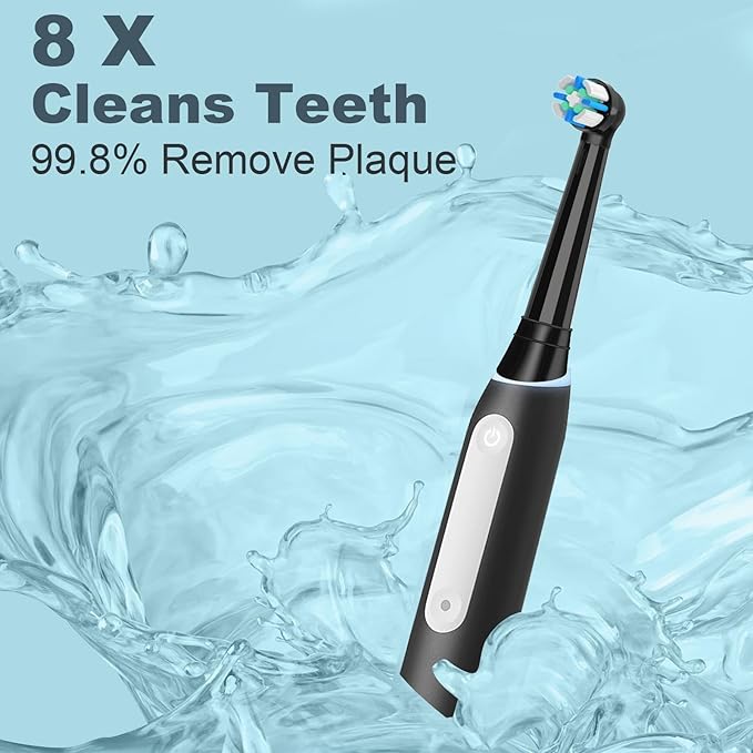 10 PCS Replacement Heads Compatible with Oral B IO 2/3/4/5/6/7/8/9/10/Deep Clean Series Electric Toothbrush, Medium Softness Brush Heads Compatible with Oral B IO for Teeth and Gums Care (Black)