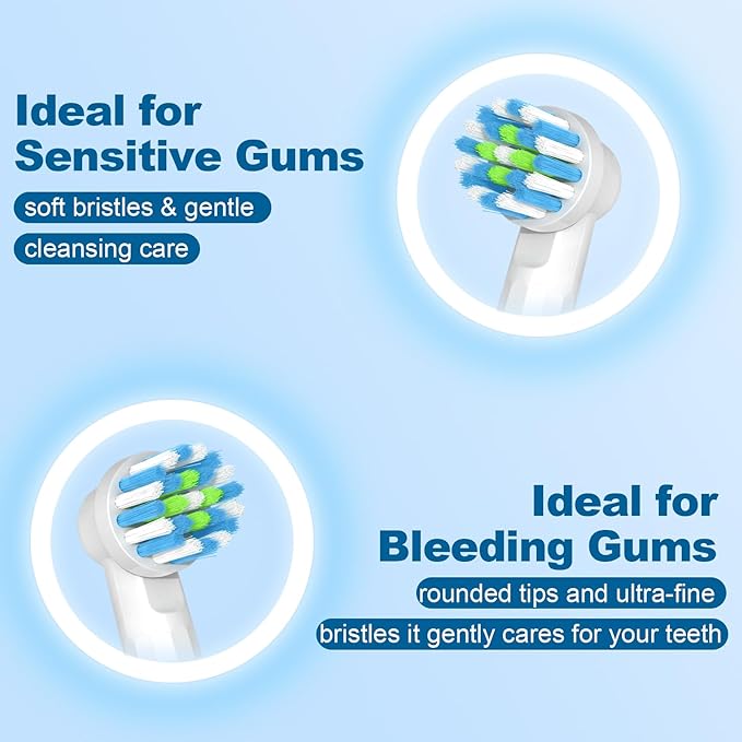 16 Count Replacement Heads Compatible with Oral B Braun for Teeth Clean, Brush Heads Compatible with Oral B Pro 1000/500/Genius x Electric Toothbrush Heads (White)