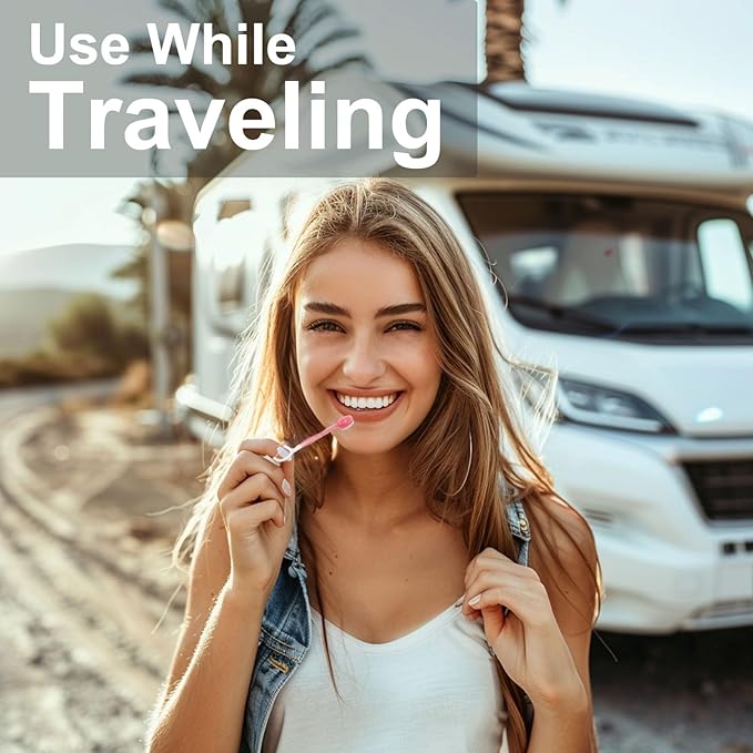 10Pack Disposable Toothbrushes with Toothpaste 5-in-1 Mini Travel Toothbrush with Tongue Scraper + Floss + Pick Individually Wrapped Prepasted Portable On The Go Toothbrush for Work Travel, 4 Flavors