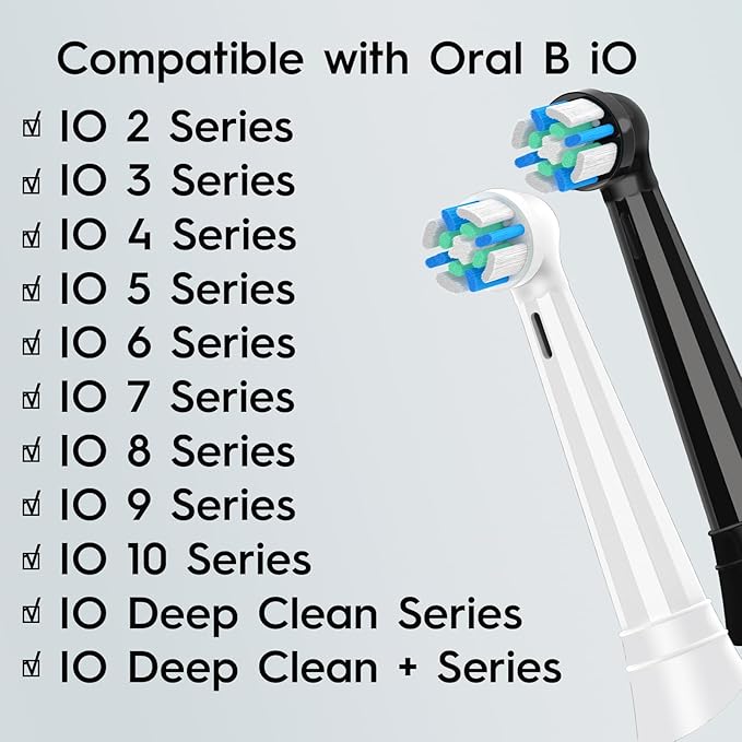 12 PCS IO Replacement Heads Compatible with Oral b IO 2/3/4/5/6/7/8/9/10 Series Electric Toothbrush, Brush Heads Refills Compatible with Oral B IO (Black)