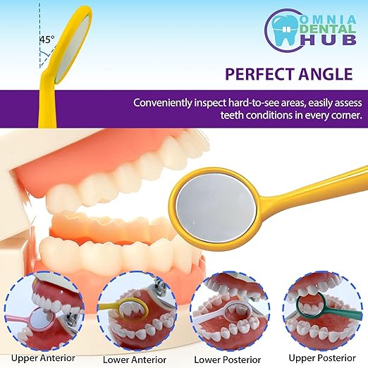 200 PCs Dental Grade Disposable Dental Mouth Mirrors by Omnia ONE | Oral Dental Mirror Plastic Dental Instrument | Anti Fog Mouth Glass Mirror for Teeth with Handles Plastic Tooth Mirror