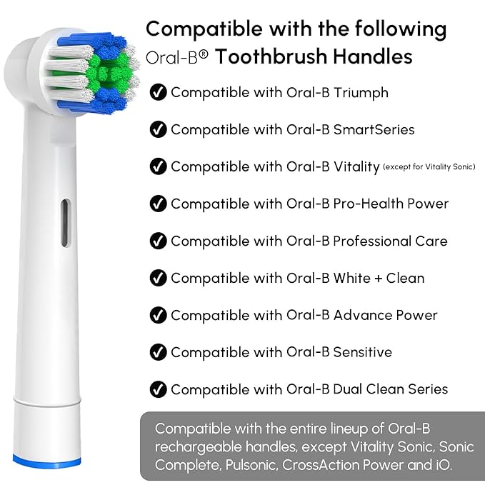 Replacement Toothbrush Heads Compatible with Oral-B Braun, 4 Pcs Professional Electric Toothbrush Heads Brush Heads for Oral B Replacement Heads Refill Pro 500/1000/1500/3000/3757/5000/7000/7500/8000