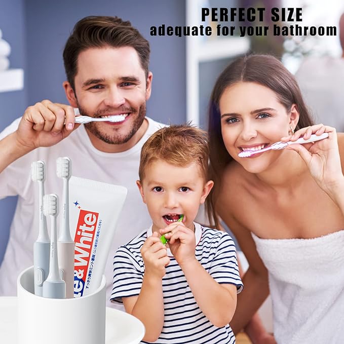 PP 2PCS Reusable Unbreakable Toothbrush Cup 10.5oz/300ml Mouthwash Holder, Easy to Clean, Adequate for Bathroom (Grey)
