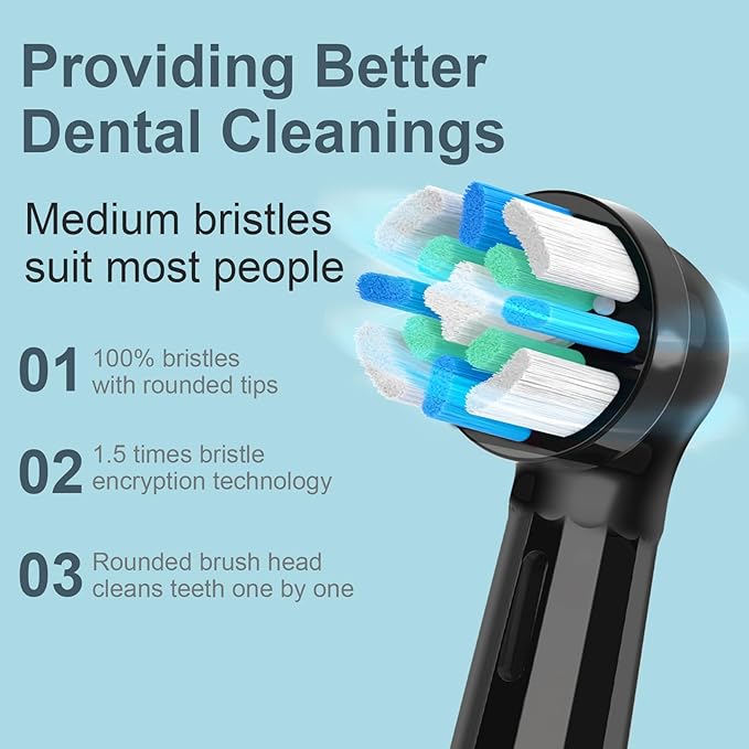 10 Count IO Replacement Heads Compatible with Oral B IO 2/3/4/5/6/7/8/9/10 Series Electric Toothbrushes, Medium Softness Brush Heads Compatible with Oral B iO for Teeth and Gums Care (Black)