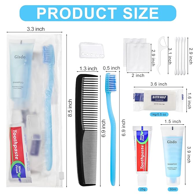 100 Kits Basic Toiletry Kits Homeless Personal Hygiene Kit Bulk Homeless Care Package Supplies Travel Toiletry Kit Homeless Hygiene Kit Bulk for Men Women Disposable Toiletry Kit(10-IN-1)