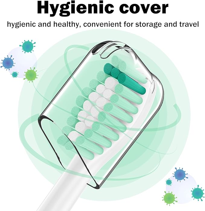 Toothbrush Heads for Philips Sonicare Replacement Brush Heads Medium Soft Dupont Bristles Electric Toothbrush Replacement Heads Fit E-Series Essence Xtreme Elite Advance and CleanCare, 2 Pack, White