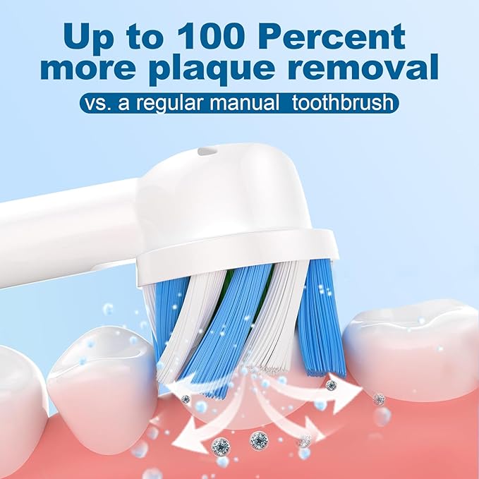 16 Pcs Replacement Toothbrush Heads Compatible with Braun Oral B Pro 1000/7000/9600/5000/8000, Precision Senesitive Brush Heads Refills for Genius X and Smart 1500 Electric Toothbrush (White)