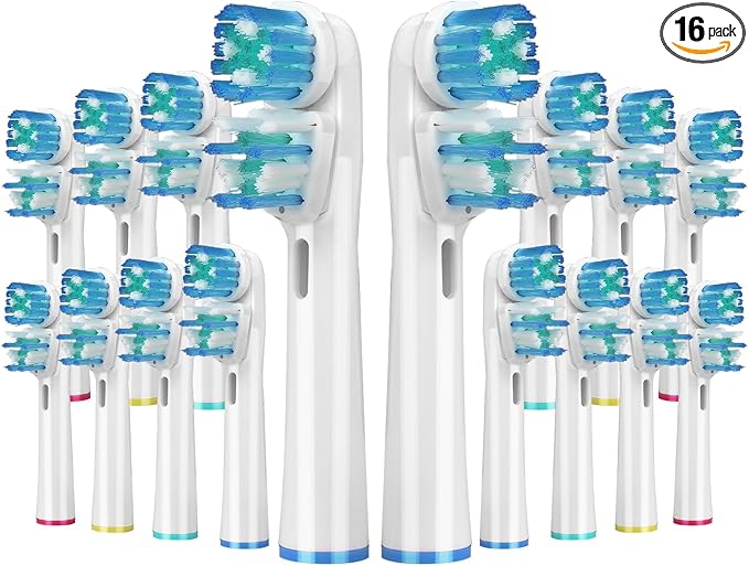 16 Pcs Double Heads Replacement Toothbrush Heads Compatible with Oral B Braun,Electric Toothbrush Heads Refill for Pro 500/1000/1500/3000/7000/8000/9600