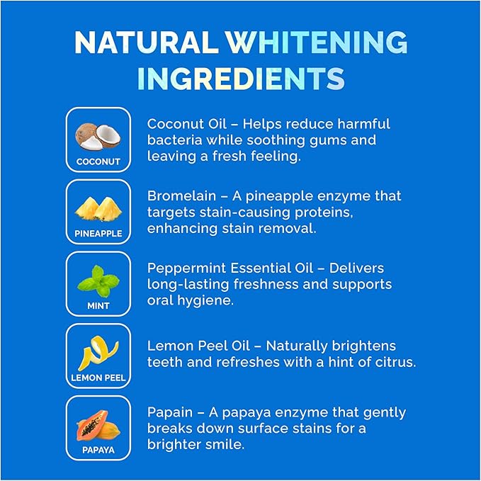Whitening Strips for Sensitive Teeth – Enamel Safe, Peroxide-Free Coconut Teeth Whitening Strips with Natural Enzymes – Gentle White Stips for Sensitive Gums (28 Count (Pack of 1), Mint)