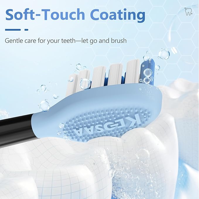 Replacement Toothbrush Heads for Philips Sonicare Electric Toothbrush, 2-in-1 Tongue Cleaner, 8 Pack, Ice Blue,Suitable for Philips Sonicare Heads, C2, C1, C3, W1, W2, W3, G1, G2, G3