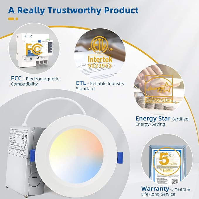 12 Pack Recessed Lighting 4 inch, 4000K Ultra-Thin LED Canless Recessed Lighting, Retrofit Dimmable Recessed Lights, 1200LM 12W=150W Wafer Lights - ETL & Energy Star Certified