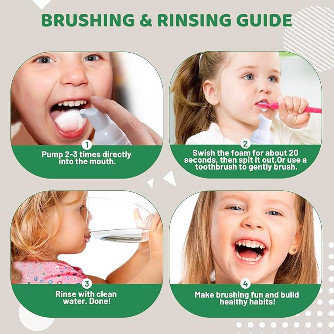 NOHOO Fluoride Free Foam Toothpaste Kids Fruit Flavour,Natural Training Toothpaste for Baby Toddler Children Oral Cleaning and Cavity Protection(Strawberry + Watermelon)
