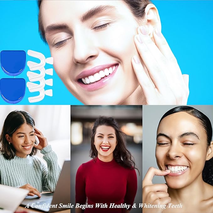4PCS Dental Trays for Whitening Teeth, Thin Thermoform Moldable Mouth Trays for Teeth Whitening, Teeth Whitener Trays Kits Mouth Guard Care Oral Hygiene Tooth Tool
