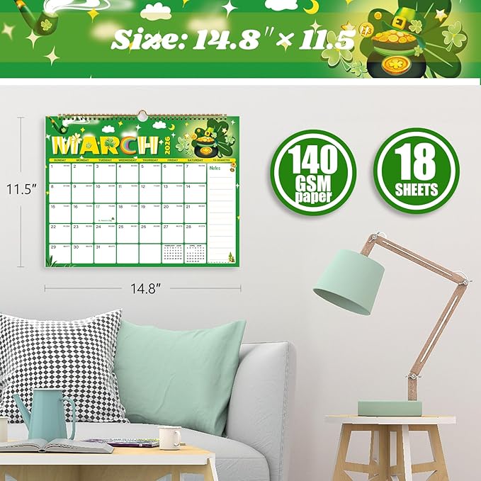 2026 Calendar, Wall Calendar 2026-2027, 18 Month Calendar January 2026 - June 2027, 14.8" X 11.5", Calendar with Twin-Wire Binding, Hanging Hook and Julian Dates (Seasonal Designs)