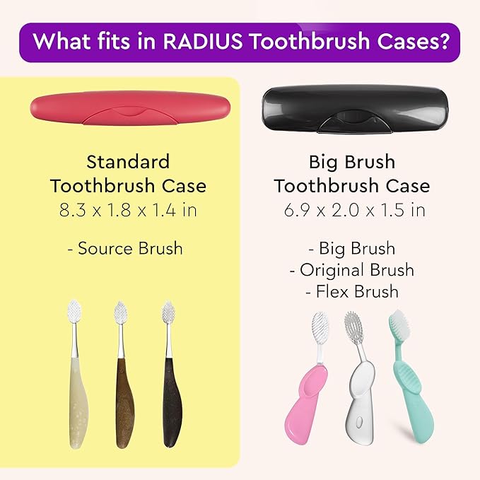 RADIUS Toothbrush Travel Case for Standard Brush, BPA-Free Recycled Plastic, Portable for Bathroom, School, Home, Camping - Pastel Pink (FITS ALL CONVENTIONAL TOOTHBRUSH and RADIUS SOURCE TOOTHBRUSH)