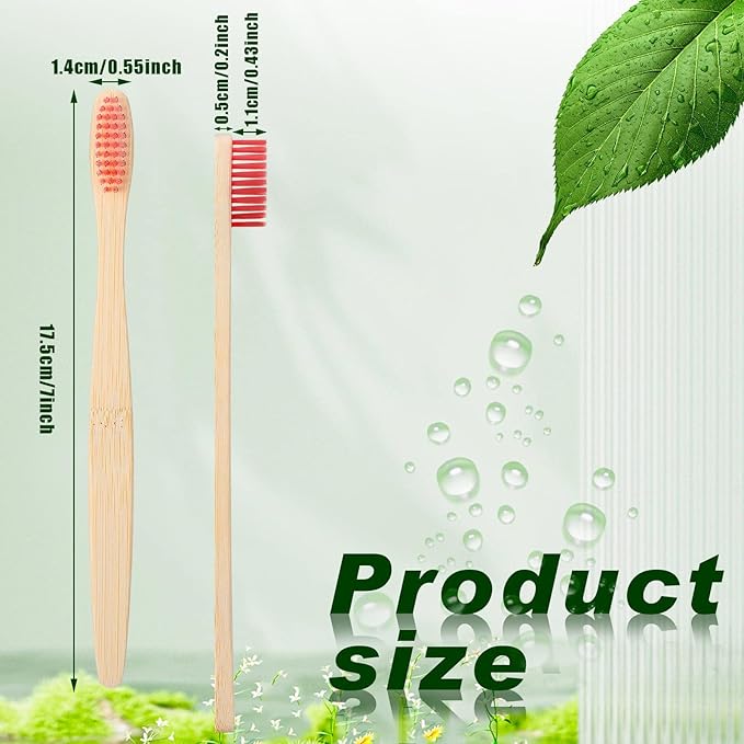 Sieral 240 Pcs Bamboo Toothbrushes Bulk, Soft Bristle Toothbrush for Adults, Natural Wooden Toothbrushes, Vegan Organic Bamboo Travel Tooth Brush, Individually Wrapped, 7 Inch 12 Color