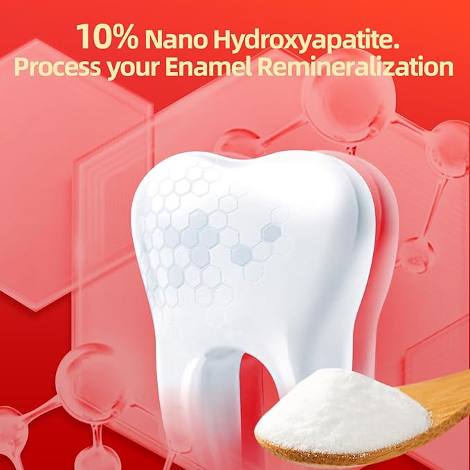 10% Nano-Hydroxyapatite Bee Wasp Venom Toothpaste for Remineralizing Enamel & Sensitive Relief,Gingivitis Bleeding Gum Treatment, Fights Plaque,Whitening Teeth - 120MIN Fresh Breath