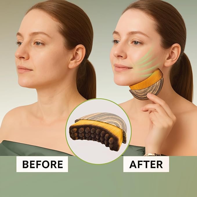 Premium Lymphatic Contour Face Brush,Contour Face Brush-Lymphatic Drainage, Soft Dry Lymphatic Drainage Massage, Ergonomically Designed to Fit The Skin Precisely & Relieve Fatigue (2 pcs)