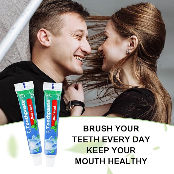 0.35 oz Bulk Travel Size Toothpaste, 50 Tubes, Mint Flavor, Mini Disposable Toothpaste for Hotel, Guests, Homeless, Office