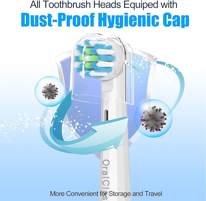 Replacement Toothbrush Heads Compatible with Oral B Braun, Medium Soft Precision Electric Brush Head Refills Fit for Oralb Pro 1000/7000/9600/500/3000/5000/6000/8000 etc, 8 Pack with Covers