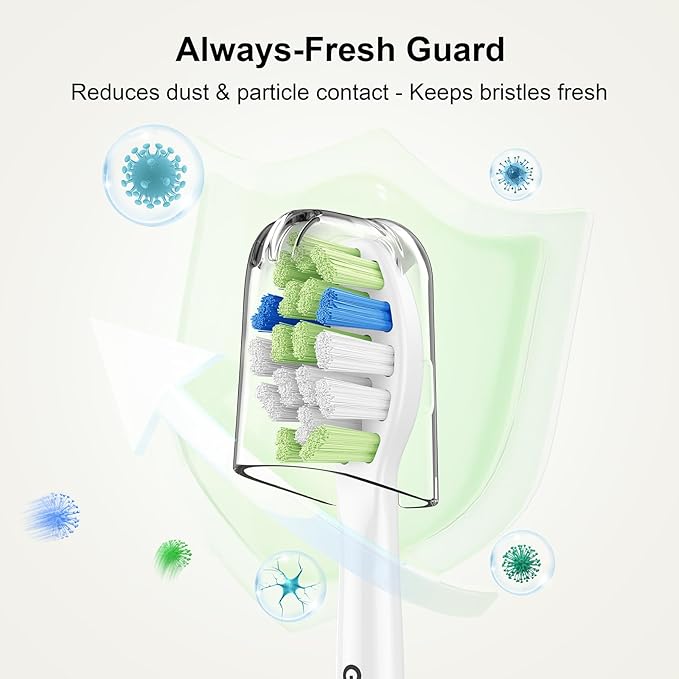 Replacement Toothbrush Heads for Philips Sonicare – Plaque Control, Compatible with Click-on Electric Toothbrush Handles, 12 Pack White