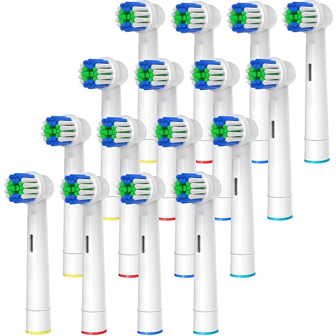 Replacement Toothbrush Heads Compatible with Oral-B Braun, 16 Pcs Professional Electric Toothbrush Heads Brush Heads for Oral B Replacement Heads Refill Pro 500/1000/1500/3000/3757/5000/7000/7500/8000