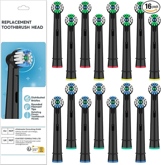 Replacement Toothbrush Heads Compatible with Oral B Pro 1000 Electric Toothbrush,Replacement Brush Heads Refill for Genius X,Smart 1500,Pro 5000,16 Count