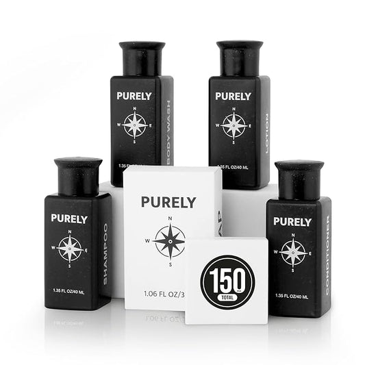150‑Piece Bulk Travel Toiletries Set | Hotel & Airbnb Essentials | 1.3 oz Wheat‑Straw Bottles | Guest Bathroom Supplies + Homeless Outreach Kit