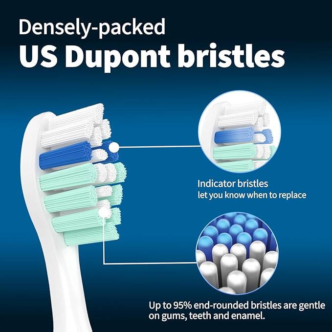 Replacement Toothbrush Heads for Philips Sonicare, Electric Replacement Brush Head Compatible with Phillips Sonicare Electric Toothbrush, 8 Pack