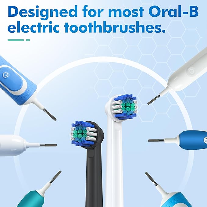 Replacement Toothbrush Heads Compatible with Oral B Braun, 4 Pcs Professional Precision Clean for Oral-b 7000, Clean, Oral B Pro 1000, 9600, 500, 3000, 8000