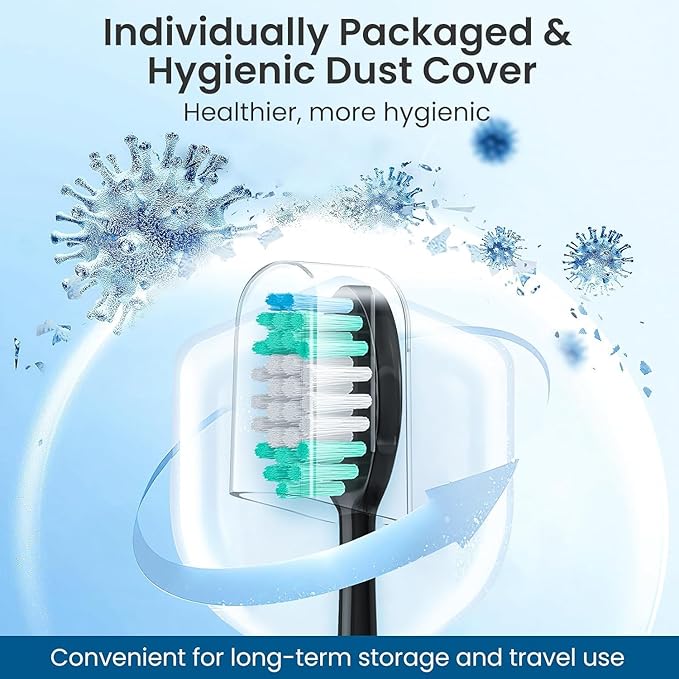 Replacement Toothbrush Heads 20 Pack Compatible with AquaSonic Black Series, Vibe Series, and Duo Series Pro Electric Toothbrush, Black